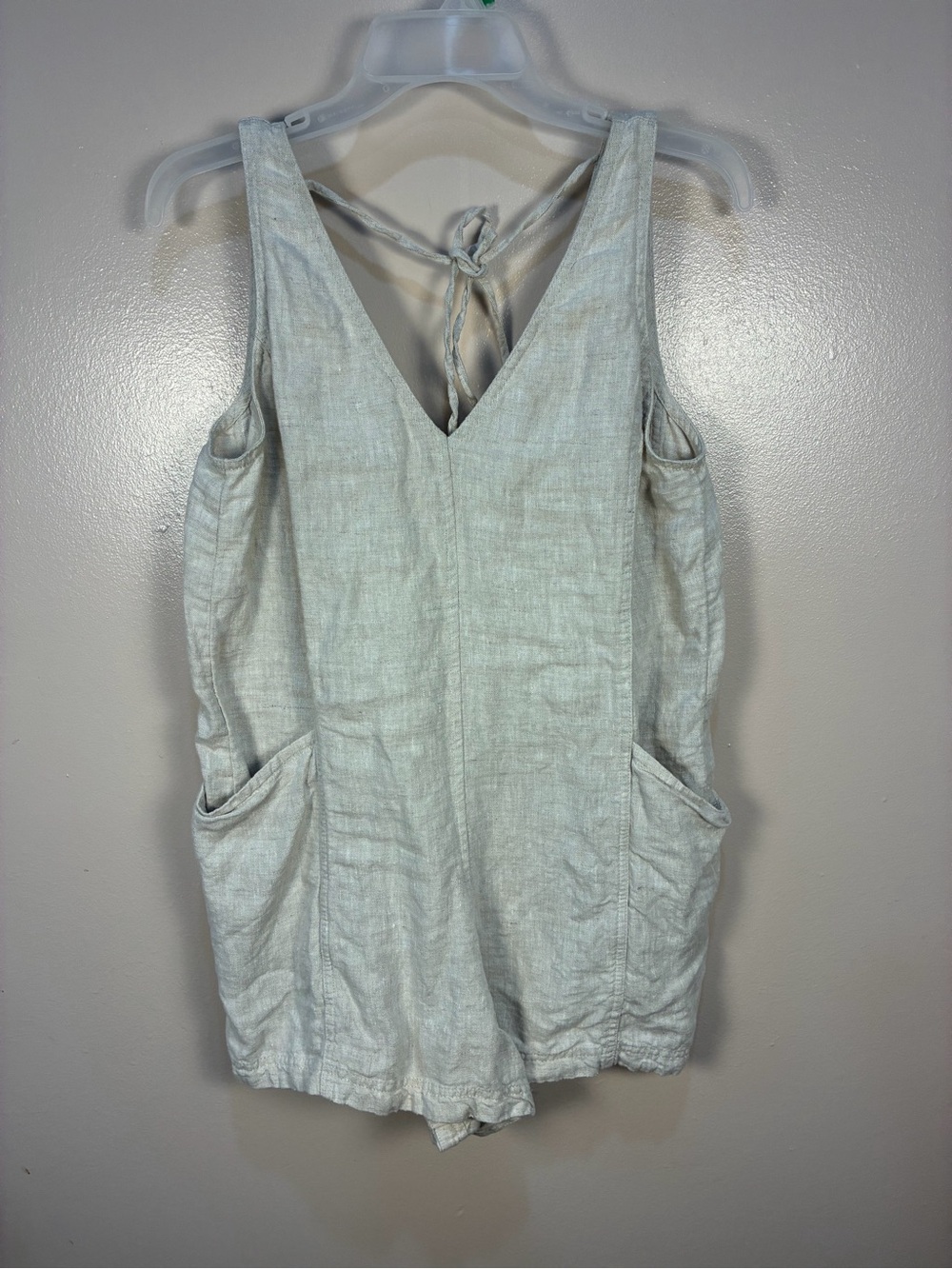 Athleta Retreat Linen V Neck Romper - Picture 3 of 11
